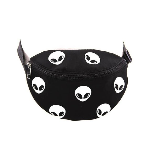 SPOOKYVILLE CRITTERS Alien Glow in the Dark AOP Fanny Pack - Picture 2 of 6